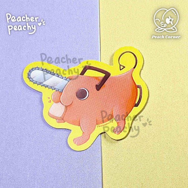 Chainsaw Man Pochita &amp; Power Fanmerch Sticker | Peacherpeachy