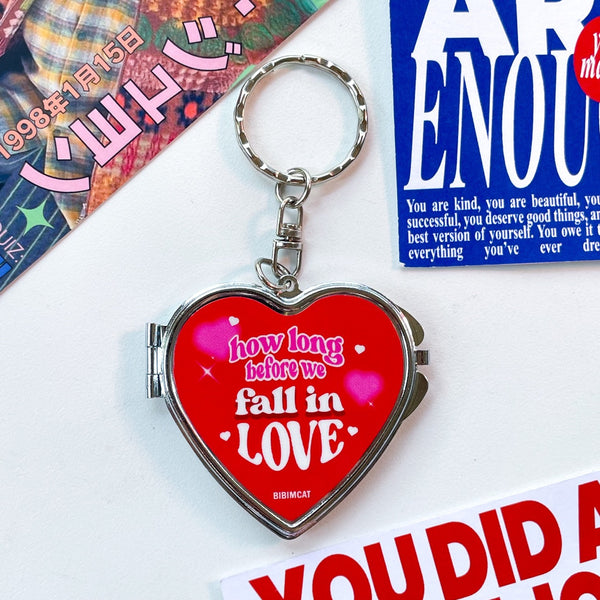 Bibimcat - Locket Mirror Heart Keyring