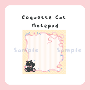 Coquette Cat Notepad