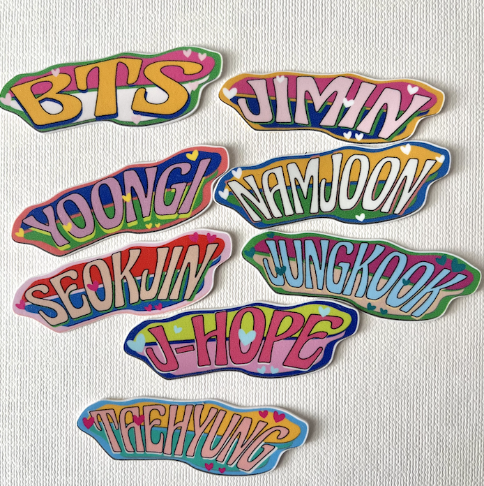 Retro Stickers Name Kpop Group by MOONSTUDIOID
