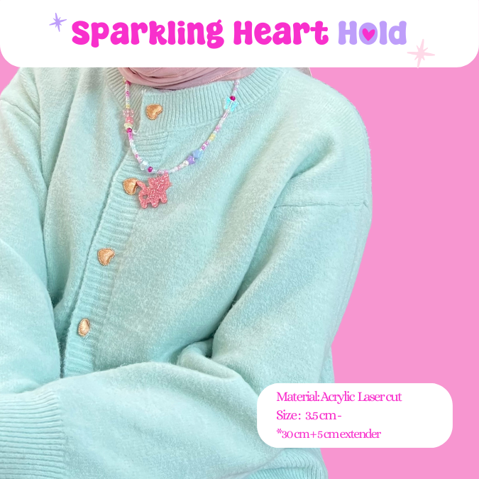 Sparkling Heart Hold Necklace