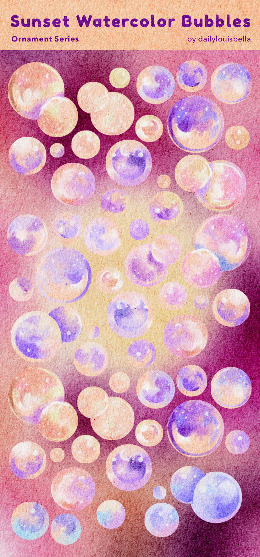 [Dailylouisbella] Watercolor Bubbles Deco Sticker
