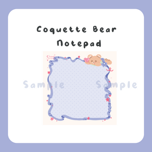 Coquette Bear Notepad