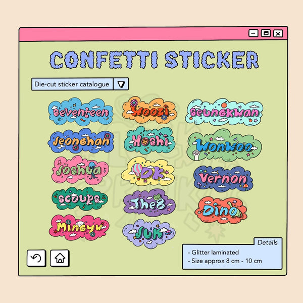 SEVENTEEN PALOOZA VOL. 17 CONFETTI DIE-CUT STICKER
