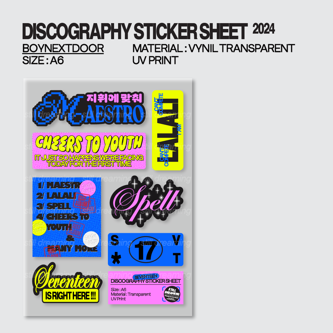 Discography Sticker Sheet : Seventeen