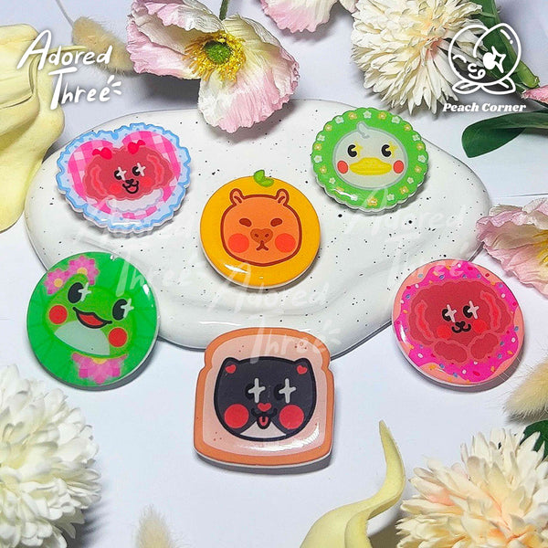 Cat Capybara Frog Toy Poodle Dog Duck Griptock Popsockets by Adored Three