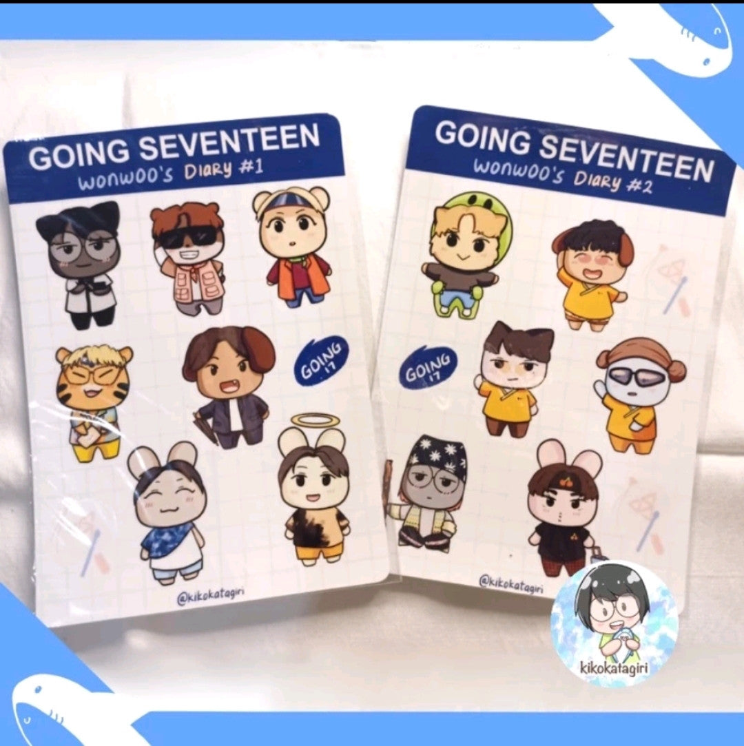 [kikokatagiri] SEVENTEEN Going Seventeen “Wonwoo’s Diary” sticker sheet