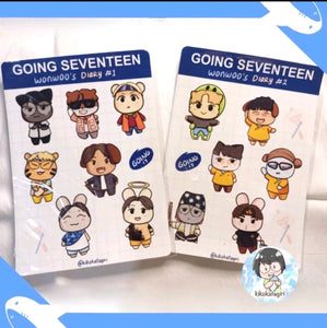 [kikokatagiri] SEVENTEEN Going Seventeen “Wonwoo’s Diary” sticker sheet