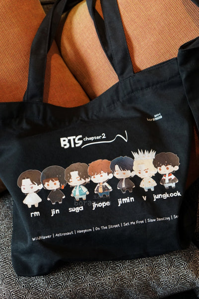 "BTS CHAPTER 2" BLACK TOTE BAG