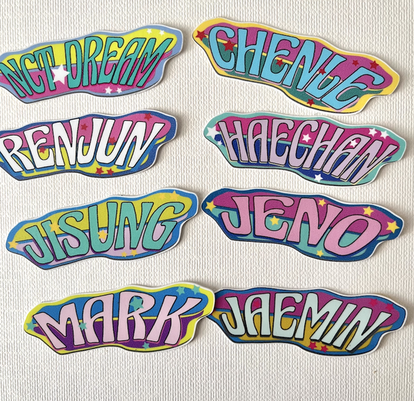 Retro Stickers Name Kpop Group by MOONSTUDIOID