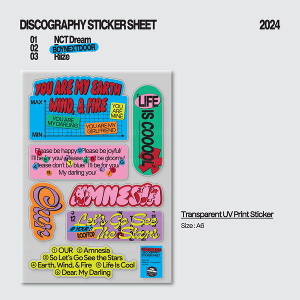 Discography Sticker Sheet