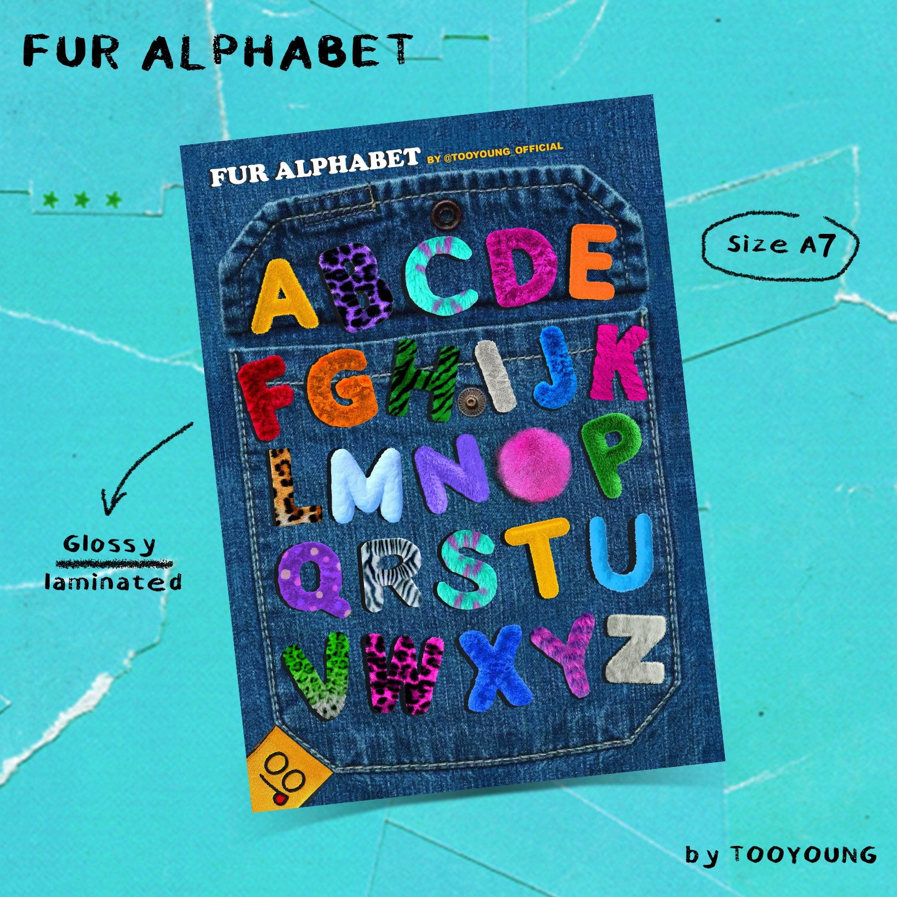 Fur Alphabet Sticker (Small)