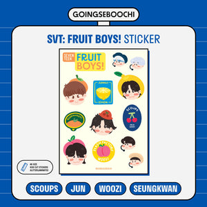 Seventeen Fruit Boys: S.Coups, Jun, Woozi, Seungkwan Sticker