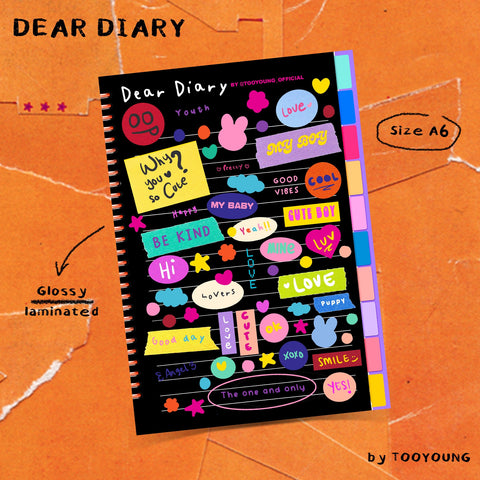 Dear Diary Sticker (Black)