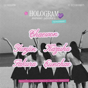 HOLOGRAM NAME STICKERS (LE SSERAFIM)