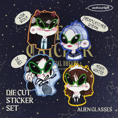 Alien Glasses Meme Sticker Girlgroup