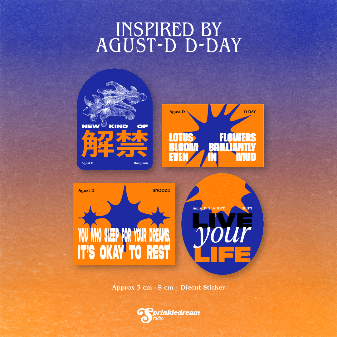 [FAN ART] Sticker Pack - Agust D D-Day by Sprinkledream Studio