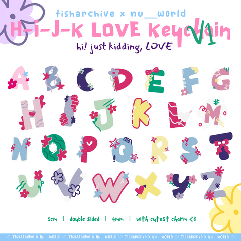 H-I-J-K Love Keychain