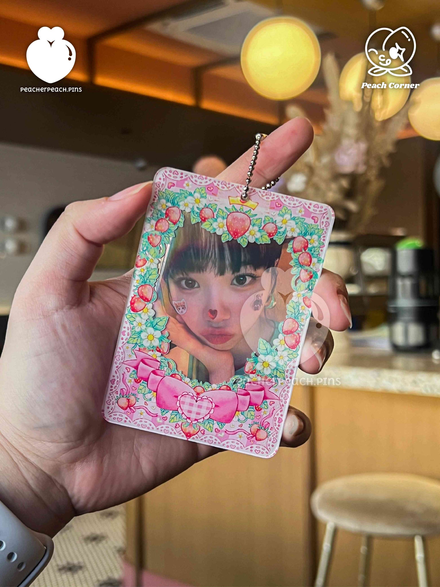Stawberry Delight KPOP Card Holder Cahol PC Holder | Peacherpeach.pins