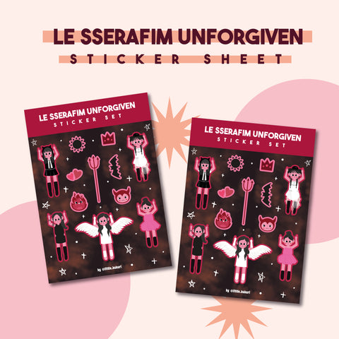 Le Sserafim Unforgiven Sticker Sheet