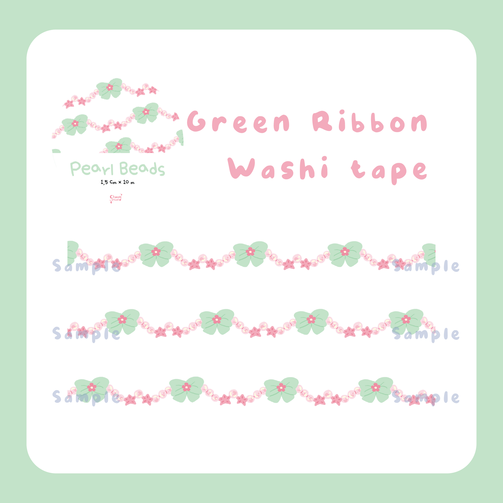 Green Ribbon washi tape
