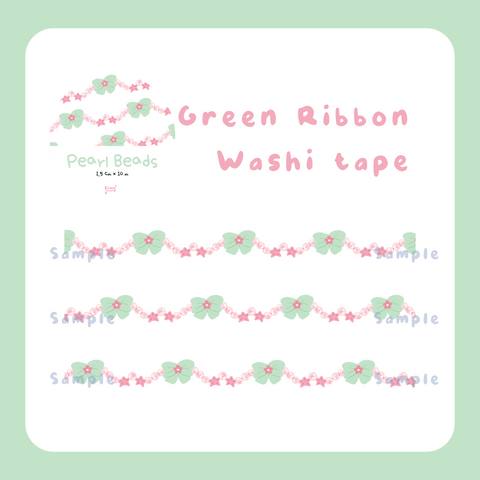 Green Ribbon washi tape