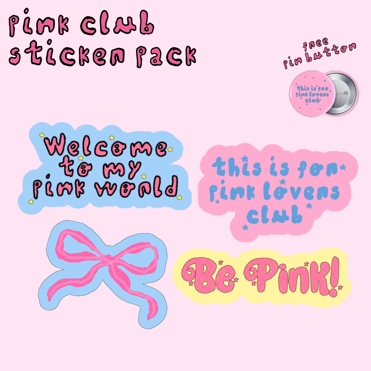pink club sticker pack