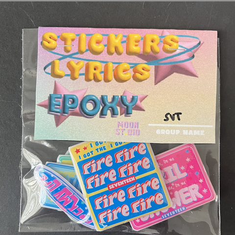 Sticker Epoxy Lyric From Kpop Group