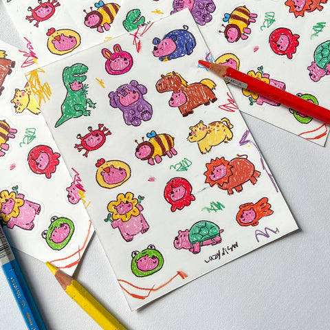 LAZYNISW BACUL ANIMAL COSTUMES STICKER