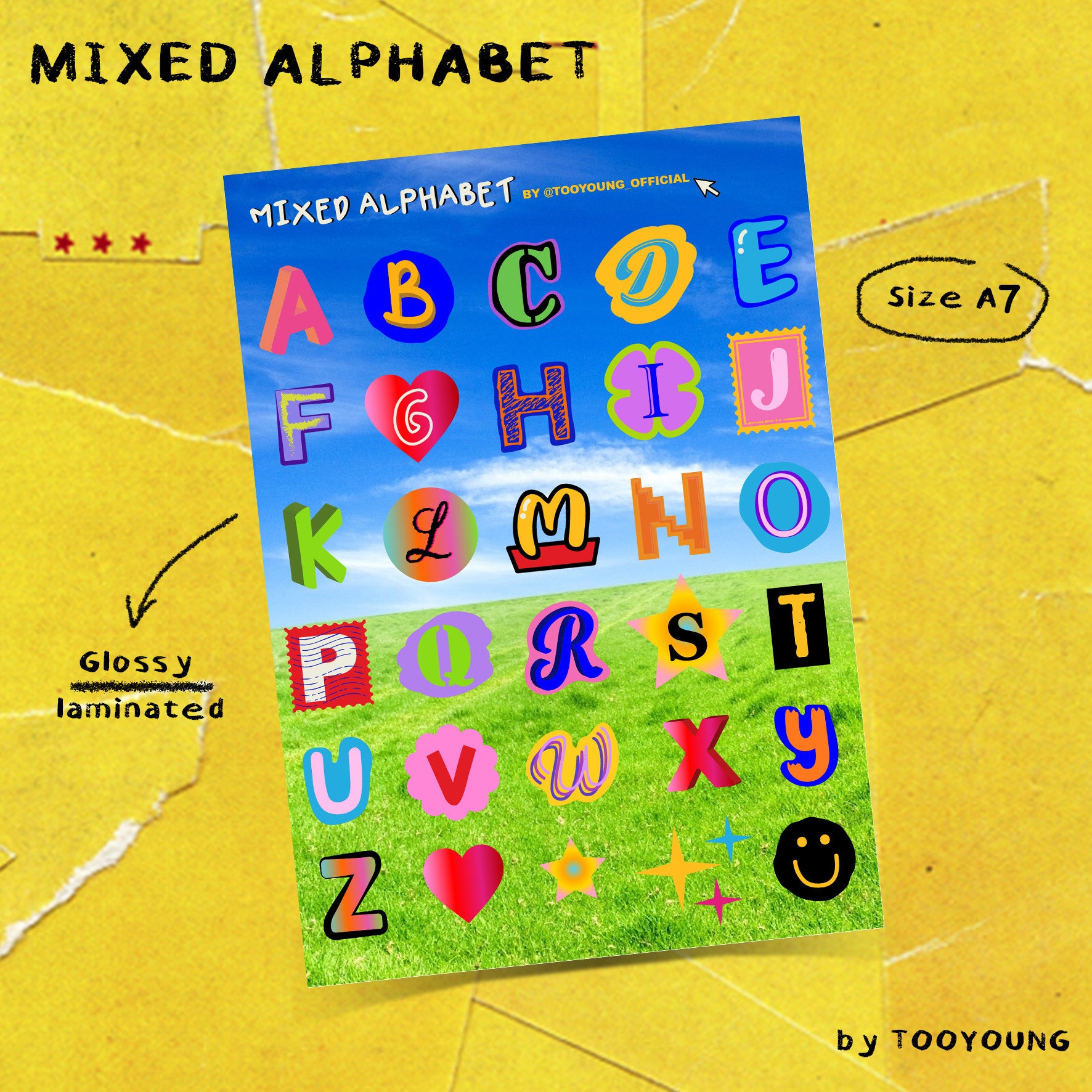 Mixed Alphabet Sticker (Small)