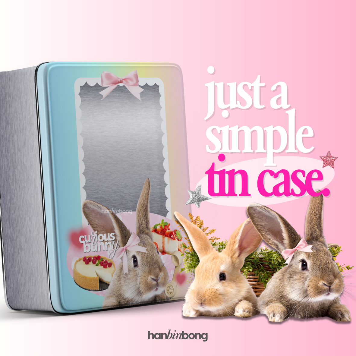 A SIMPLE TIN CASE CURIOUS BUNNY