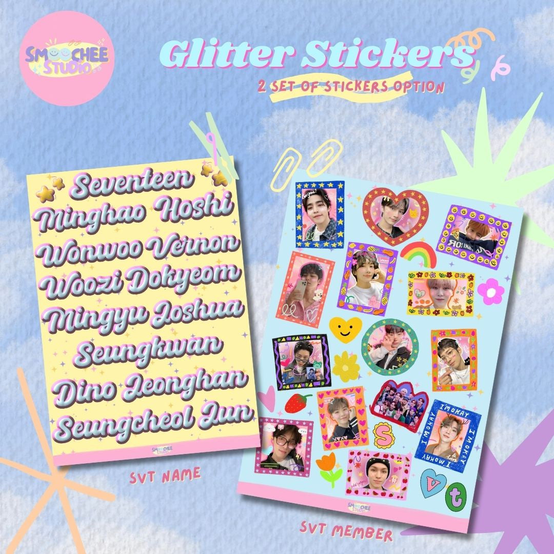 SEVENTEEN GLITTER STICKER BY SMOOCHEE STUDIO
