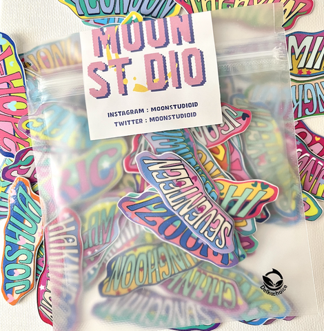 Retro Stickers Name Kpop Group by MOONSTUDIOID