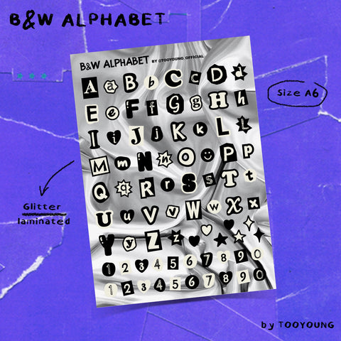 B&amp;W Alphabet Sticker