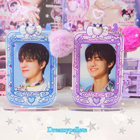 Two sides Cute Pompom Universal Standee Photocard Holder
