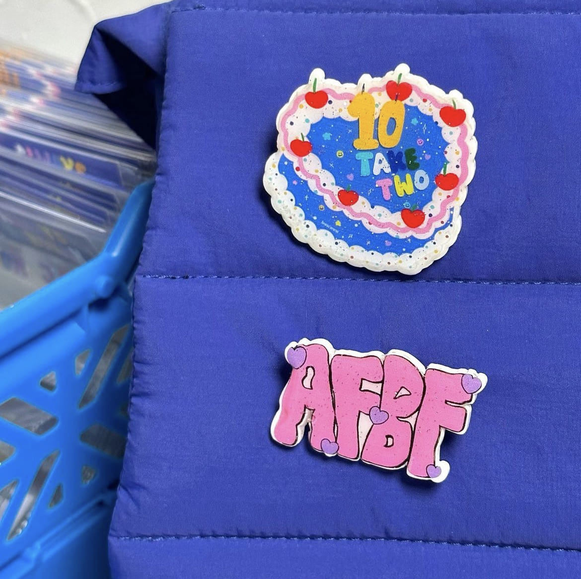 AFBF AND TAKE TWO PIN SET WITH STICKER