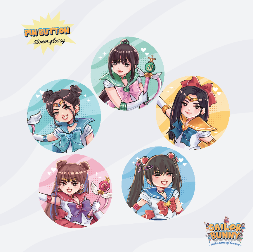 Sailor Bunny Pin Button