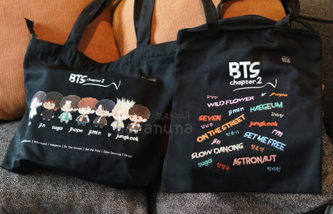 "BTS CHAPTER 2" BLACK TOTE BAG