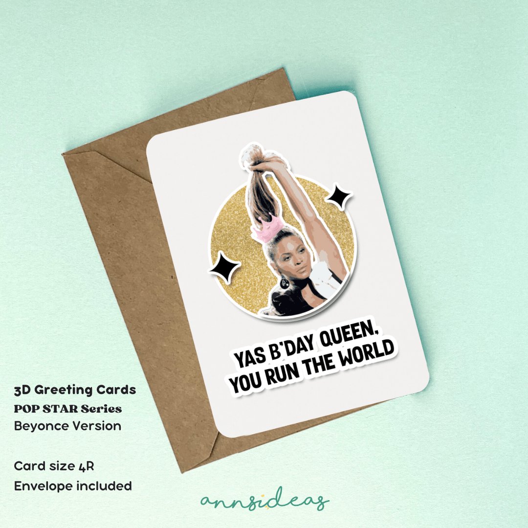 3D Greeting Cards - POP STAR Series - Beyonce Version