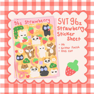 SVT 96z as cats sticker sheet strawberry edition | SEVENTEEN by lcvejjong kpop stickers