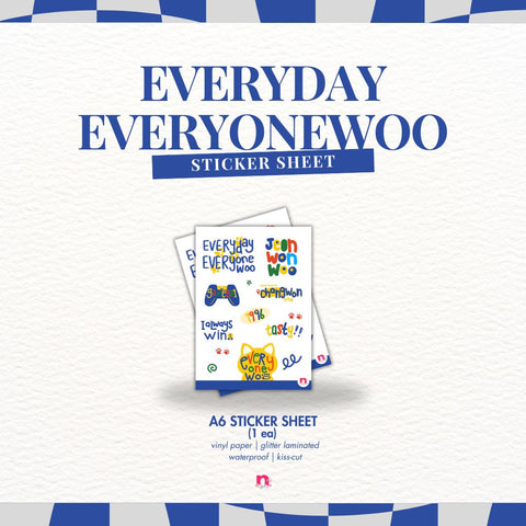 everyday everyonewoo sticker sheet by nprojects