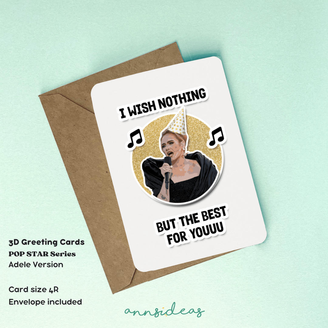 3D Greeting Cards - POP STAR Series - Adele Version