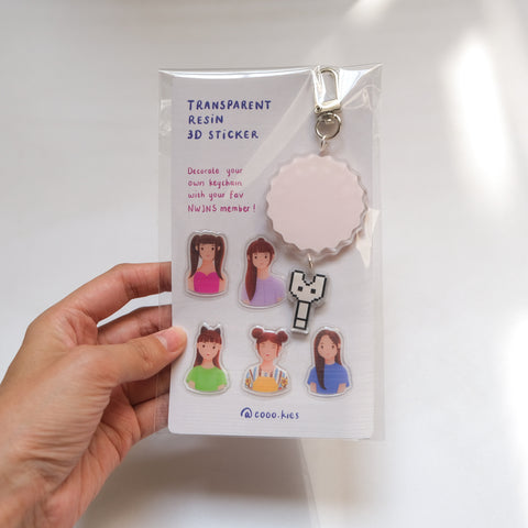 New Jeans 'Get Up' - Decorate your own keychain with resin sticker