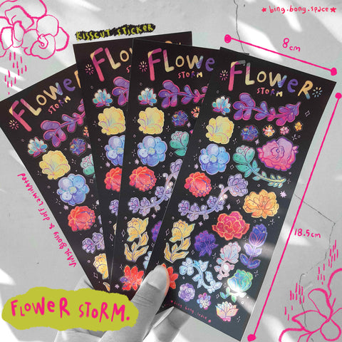 Sticker Sheet Flower Storm