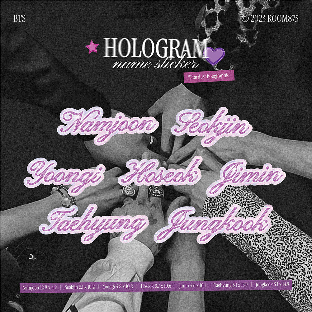 HOLOGRAM NAME STICKERS (BTS)