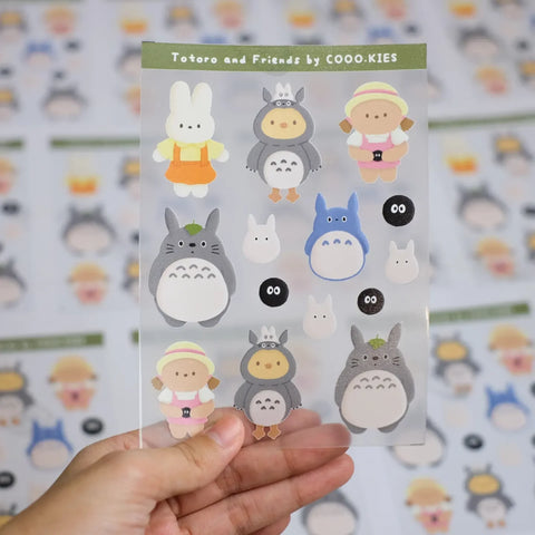 totoro transparent sticker sheet