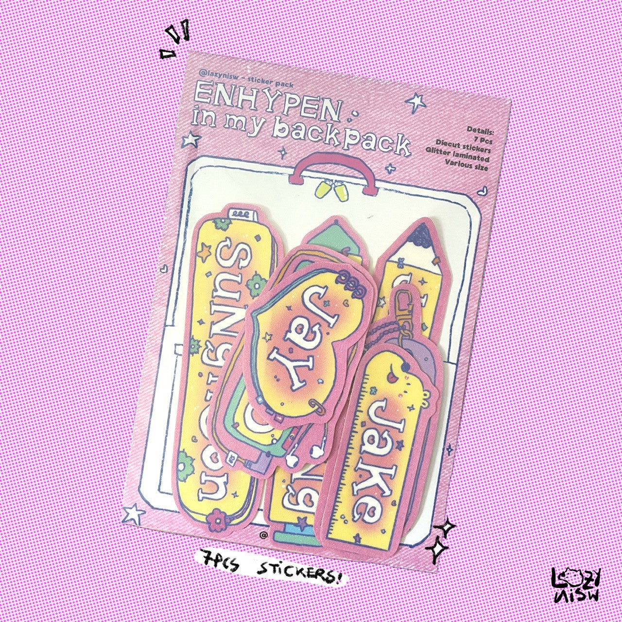 LAZYNISW ENHYPEN IN MY BACKPACK STICKER SET