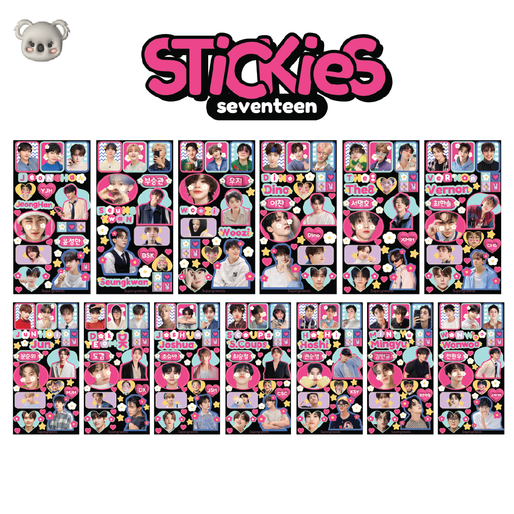 SEVENTEEN GLITTERY DECO STICKER BY SAJANGNEEDS
