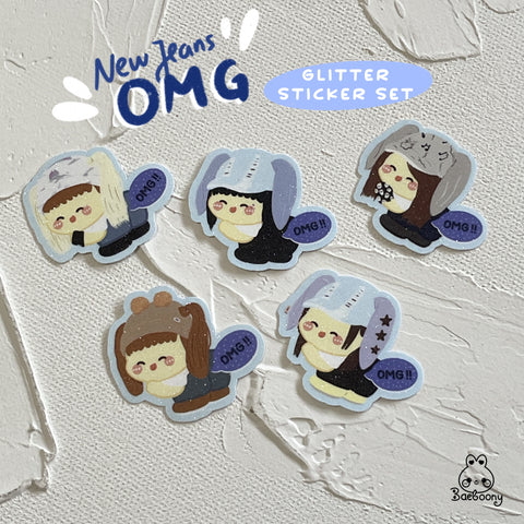 New Jeans - OMG Glitter Sticker Set by Baeboony