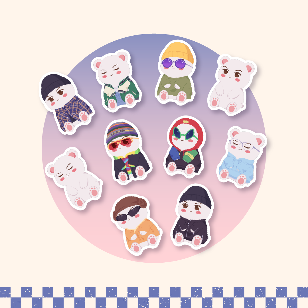 [sushihoshii] Bear Non Sticker Set